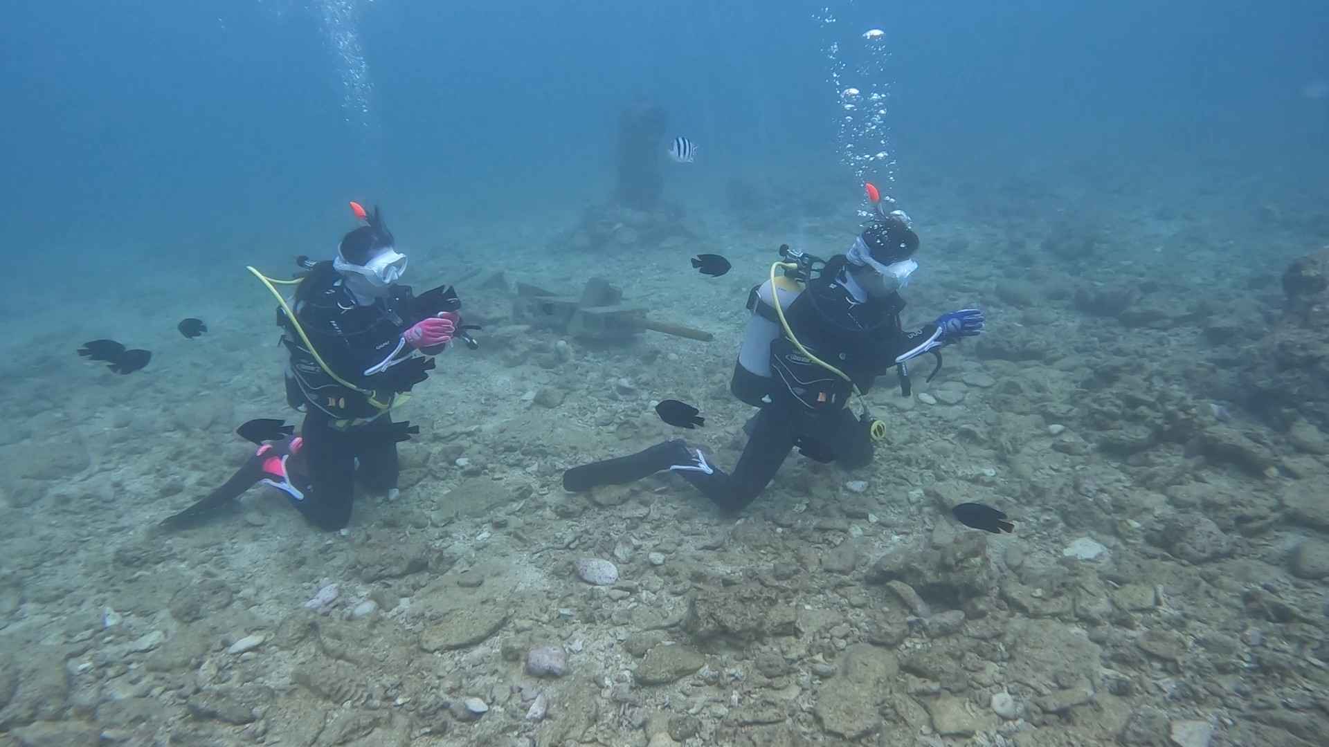 水中で目的地へ向かう技術もしっかり身につけます